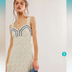 NWT Free People Sweet Hearts Cotton Fit n Flare Maxi - XL